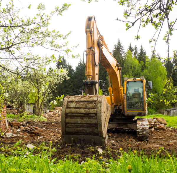 Profesionalni bager krči plac
